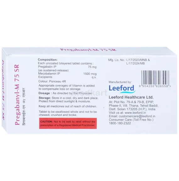 pregabanyl m sr 75mg tablet 10's